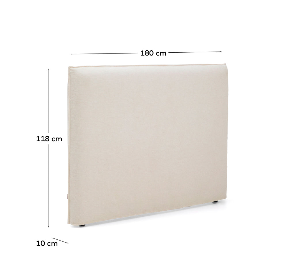 Tête de lit déhoussable Jaira en chenille blanche pour lit allant jusqu’à 160 cm FSC Mix Credit