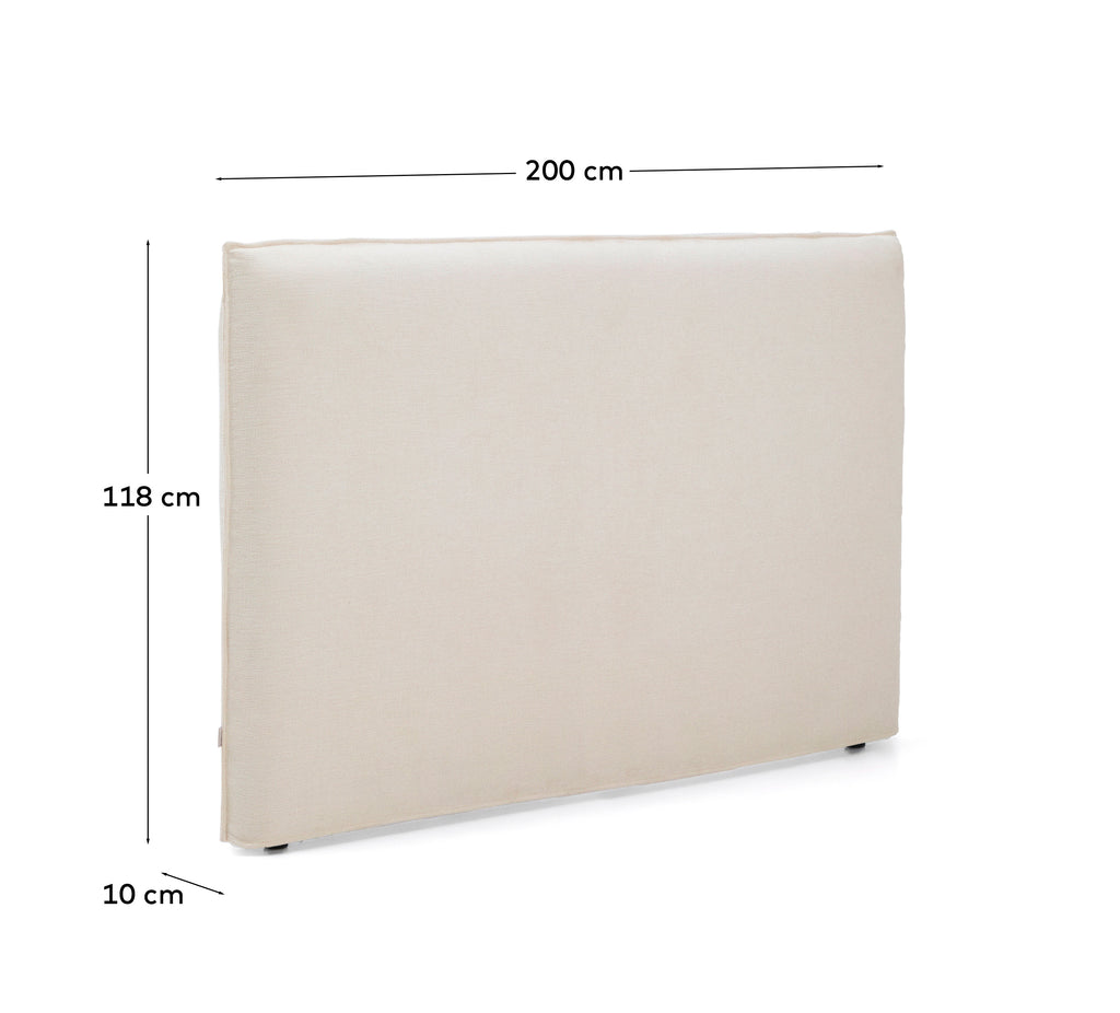 Tête de lit déhoussable Jaira en chenille blanche pour lit allant jusqu’à 180 cm FSC Mix Credit