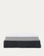 Base déhoussable Jaira en lin et coton gris anthracite pour matelas de 180 x 200 cm