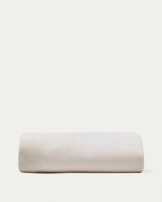Housse pour base de lit Jaira en chenille blanche 90 x 200 cm