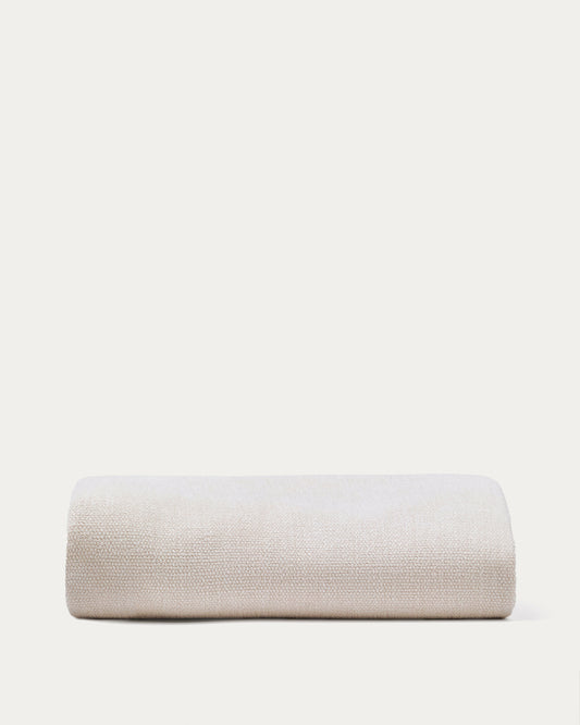 Housse pour tête de lit Jaira en chenille blanche pour lit jusqu’à 150 cm