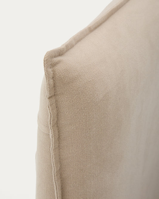Housse pour tête de lit Jaira en lin et coton taupe pour lit jusqu’à 180 cm
