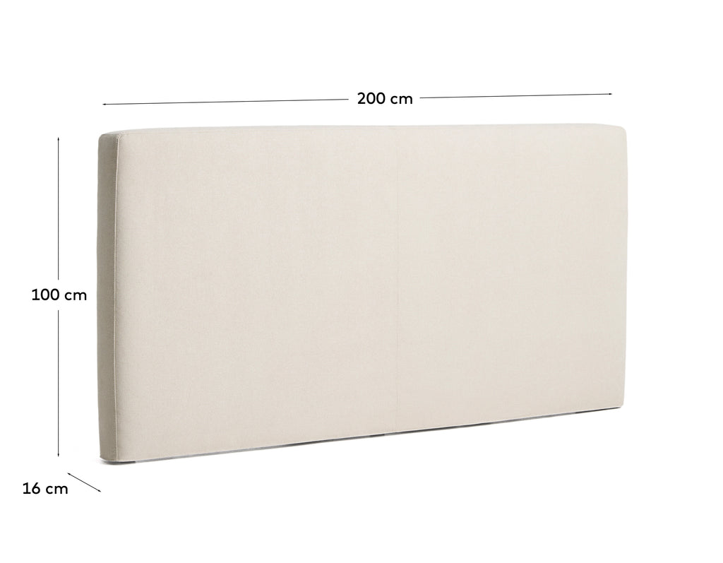 Tête de lit déhoussable Blok écrue pour lit jusqu’à 180 cm