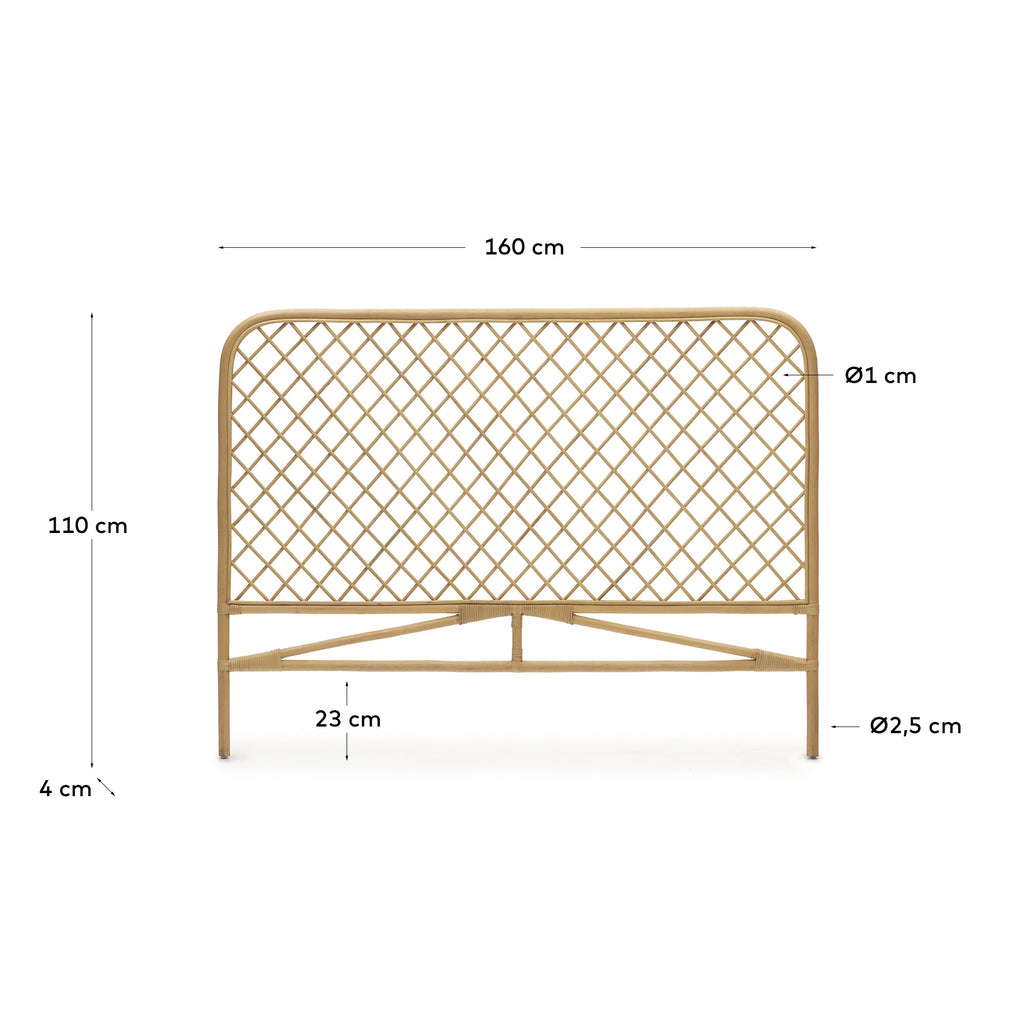 Tête de lit Citlalli en rotin finition naturelle pour lit de 150 cm