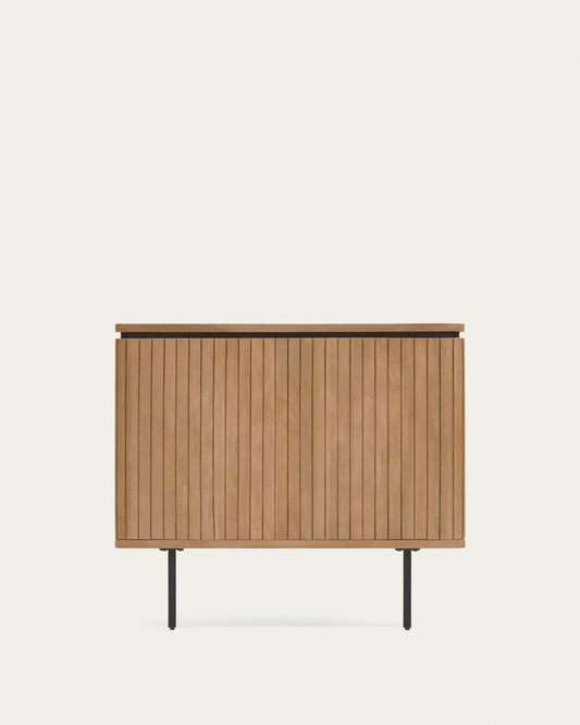 Tête de lit Licia en bois de manguier et métal peint noir pour lit de 90 cm