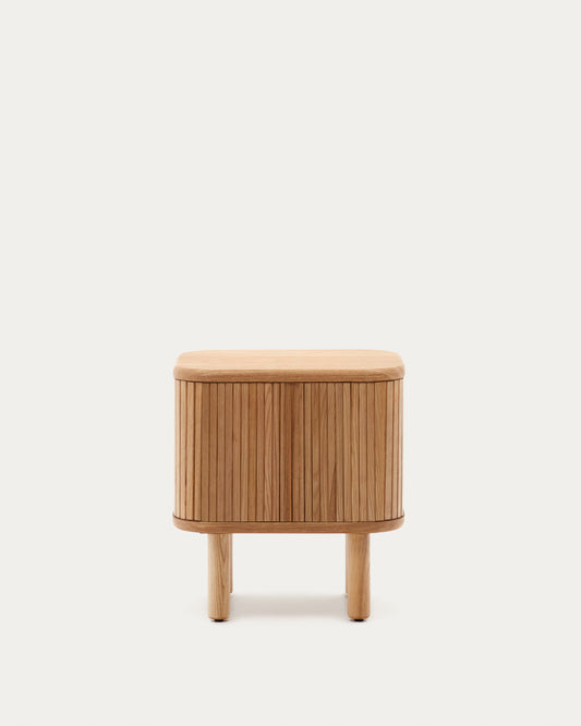 Table de chevet Mailen en placage de frêne avec finition naturelle l 50 x 55 cm