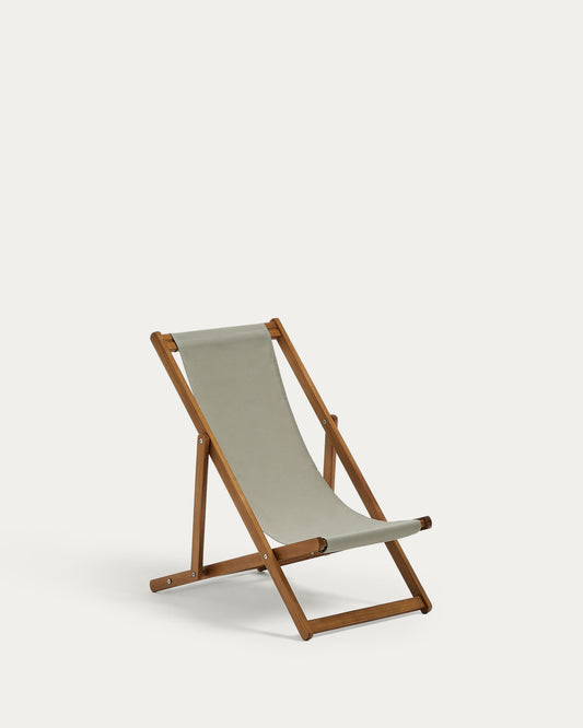 Transat d’extérieur pour enfant pliant Adredna vert en bois d’acacia FSC 100 %