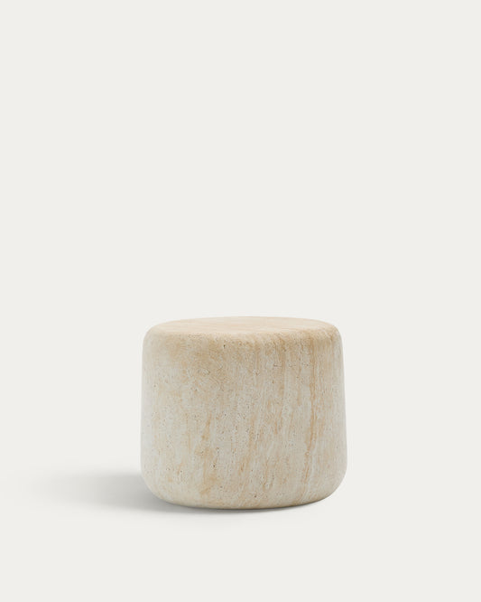 Table d'appoint Drasi en ciment avec finition effet travertin Ø 60 cm