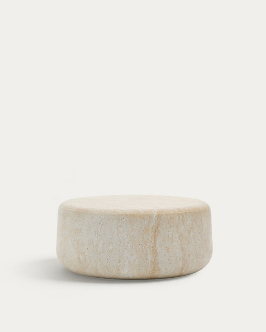 Table basse Drasi en ciment avec finition effet travertin Ø 90 cm