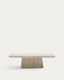Table basse Drasi en ciment avec finition effet travertin 140 x 70 cm