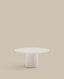 Table basse Albanella en ciment avec finition blanc brillant Ø 85 cm