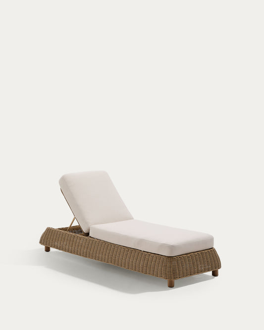 Bain de soleil Meria en rotin synthétique et pieds en bois d’acacia FSC 100 %