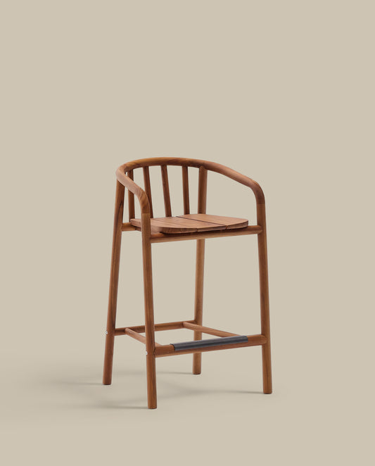 Tabouret d’extérieur Turqueta en bois de teck FSC 100% hauteur 65 cm