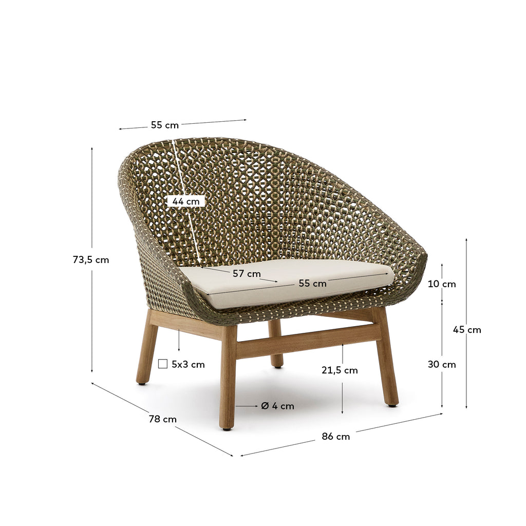 Fauteuil Olbia en rotin synthétique et bois de teck FSC 100 %