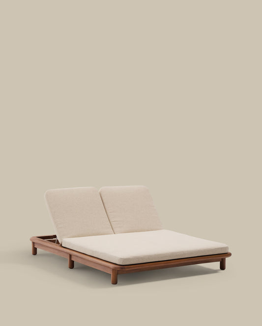 Bain de soleil double Turqueta en bois de teck FSC 100 %