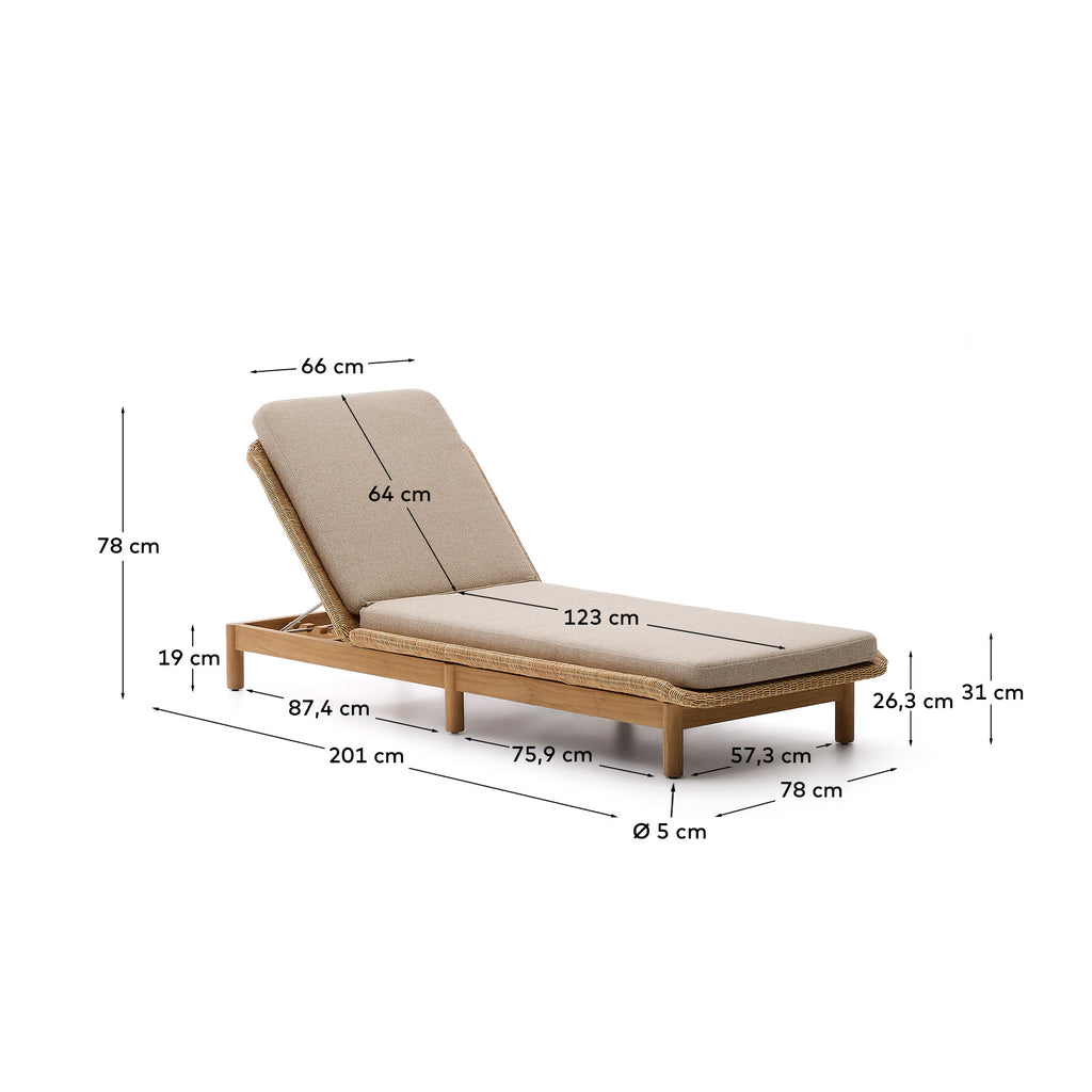 Bain de soleil Galea en bois de teck et rotin synthétique FSC 100 %