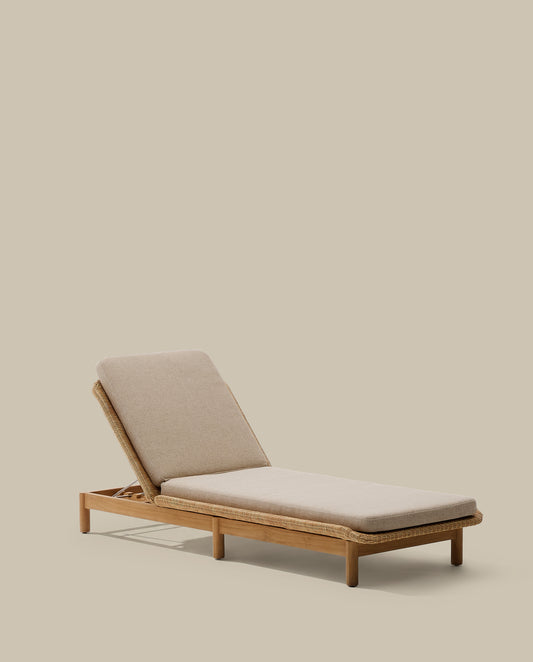 Bain de soleil Galea en bois de teck et rotin synthétique FSC 100 %