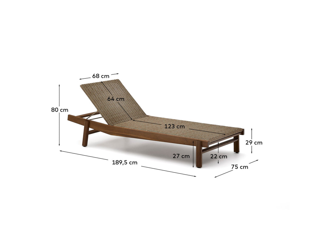 Bain de soleil Itani en bois d’acacia et rotin synthétique FSC 100 %