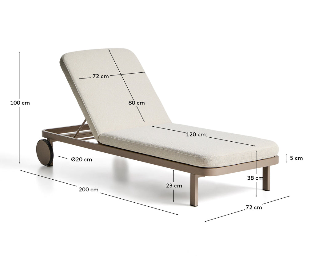 Bain de soleil Kionia en aluminium taupe.