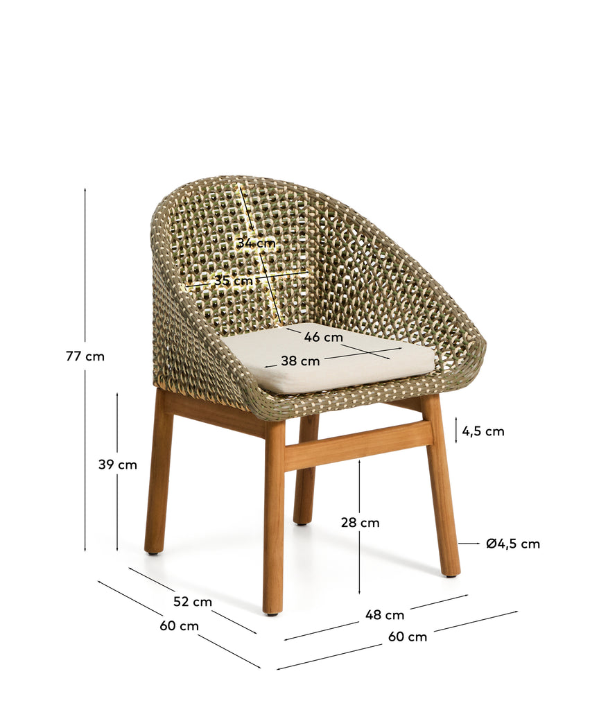 Chaise Olbia en rotin synthétique et bois de teck FSC 100 %
