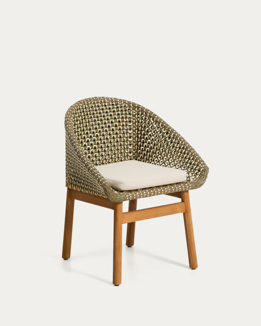 Chaise Olbia en rotin synthétique et bois de teck FSC 100 %
