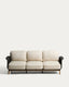 Canapé 3 places Alipa en bois d’acacia et corde gris foncé 235 cm FSC 100%