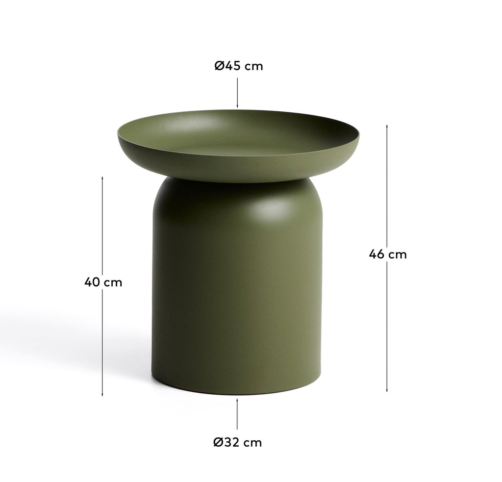 Table auxiliaire Arcola en aluminium vert Ø 45 cm