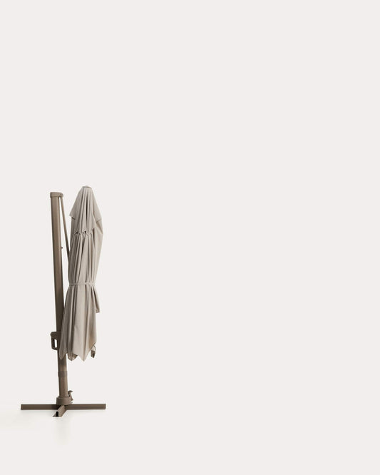 Parasol déporté Noli beige avec armature en aluminium taupe 300 x 420 cm