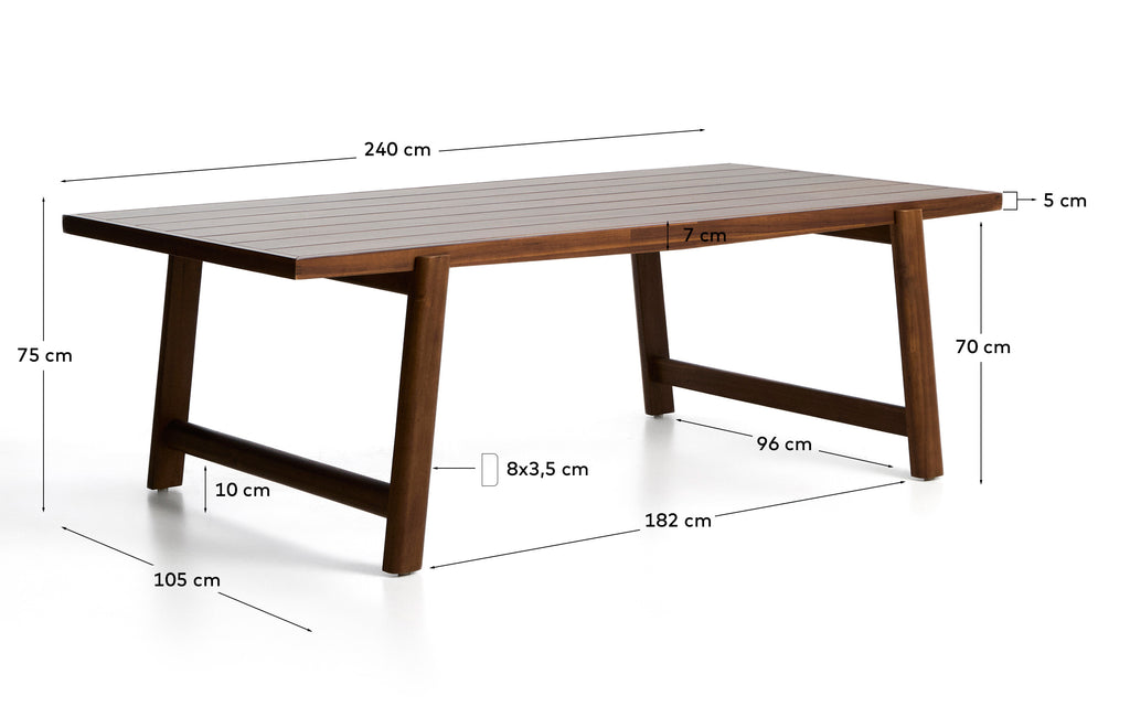 Table d’extérieur Itani en bois d’acacia 240 x 100 cm FSC 100 %