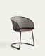 Chaise d’extérieur Tenaro en plastique avec structure en acier marron