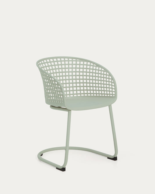 Chaise d’extérieur Tenaro en plastique avec structure en acier vert