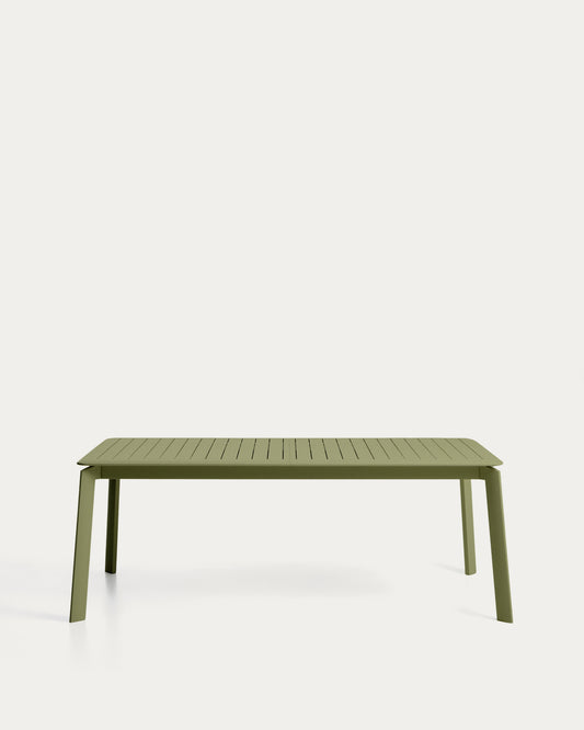 Table extensible Brela en aluminium vert 205(287) x 100 cm