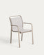 Chaise empilable d’extérieur Luri en aluminium taupe et textilène beige