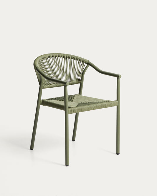 Chaise empilable d’extérieur Livadia en aluminium vert