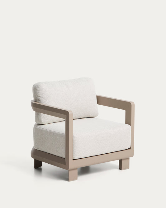 Fauteuil d’extérieur Nerano en aluminium taupe