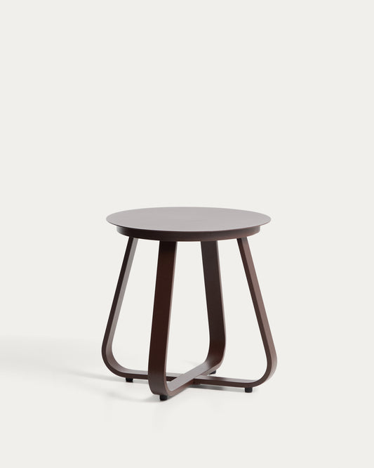 Table auxiliaire d’extérieur Tamaris en aluminium marron Ø 48 cm