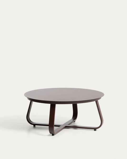 Table basse d’extérieur Tamaris en aluminium marron Ø 80 cm