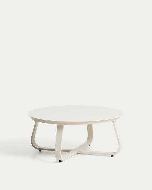 Table basse d’extérieur Tamaris en aluminium écrue Ø 80 cm