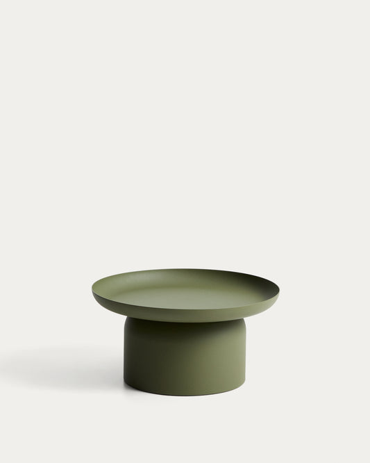 Table basse Arcola en aluminium vert Ø 70 cm