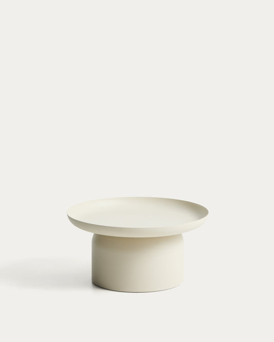 Table basse Arcola en aluminium écru Ø 70 cm