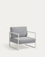Fauteuil Comova 100 % pour extérieur bleu et aluminium blanc