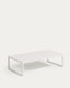 Table basse Comova 100 % pour extérieur en aluminium blanc 60 x 114 cm