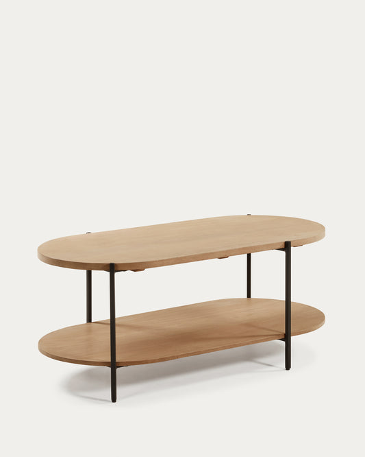Table basse Palmia en bois de manguier et pieds en acier noir 110 x 55 cm
