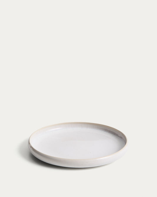 Assiette à dessert Uilo en céramique blanche