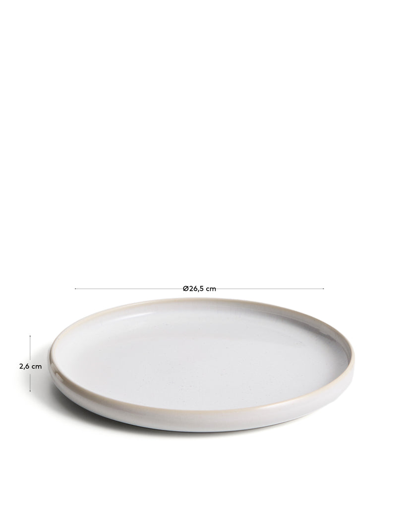 Assiette plate Uilo en céramique blanche