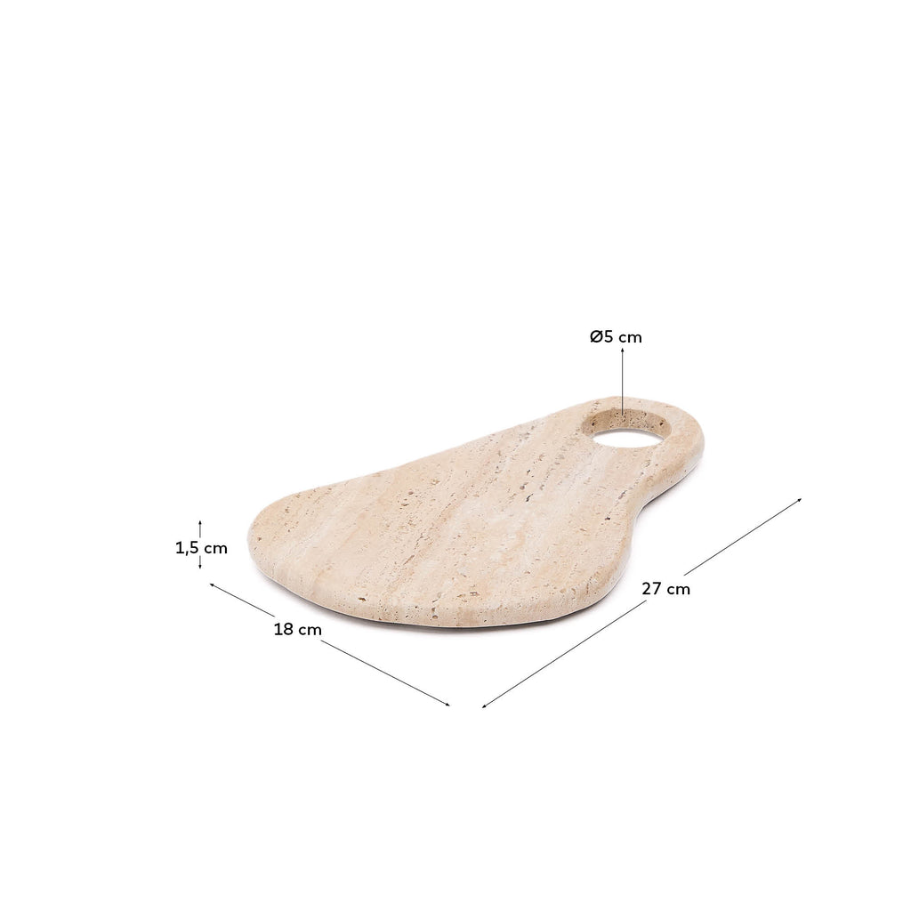 Planche de service Zera en travertin beige