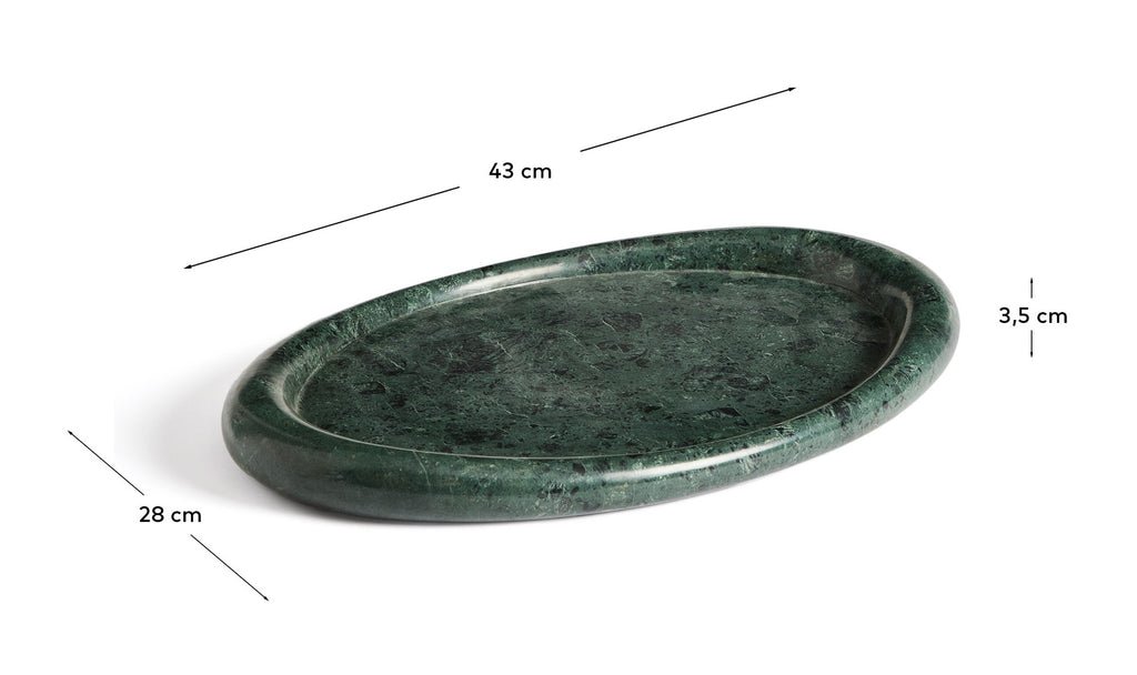 Plateau Lenorel en marbre vert 43 x 28 cm