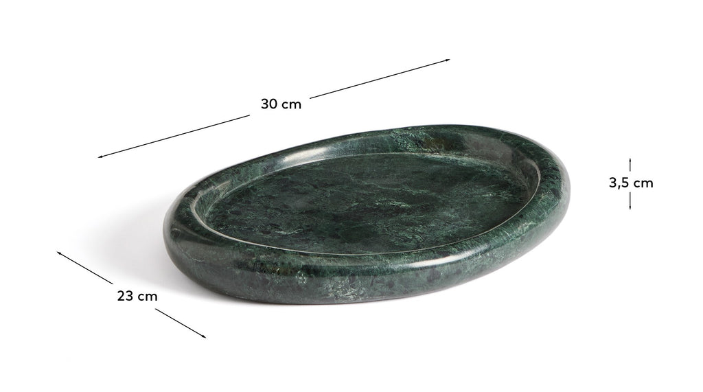 Plateau Lenorel en marbre vert 30 x 23 cm