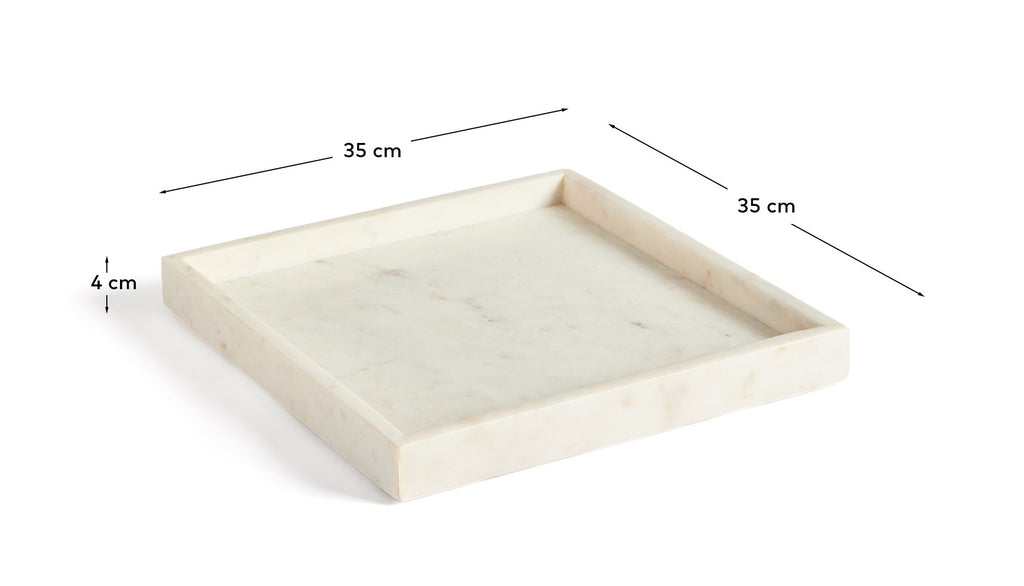 Plateau Serela en marbre blanc 35 x 35 cm