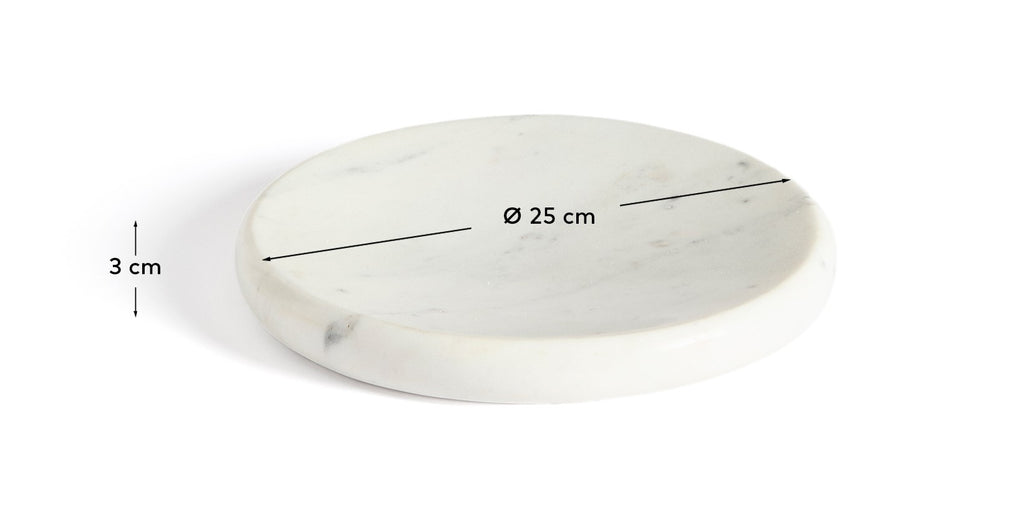 Plateau Obena en marbre blanc Ø 25 cm